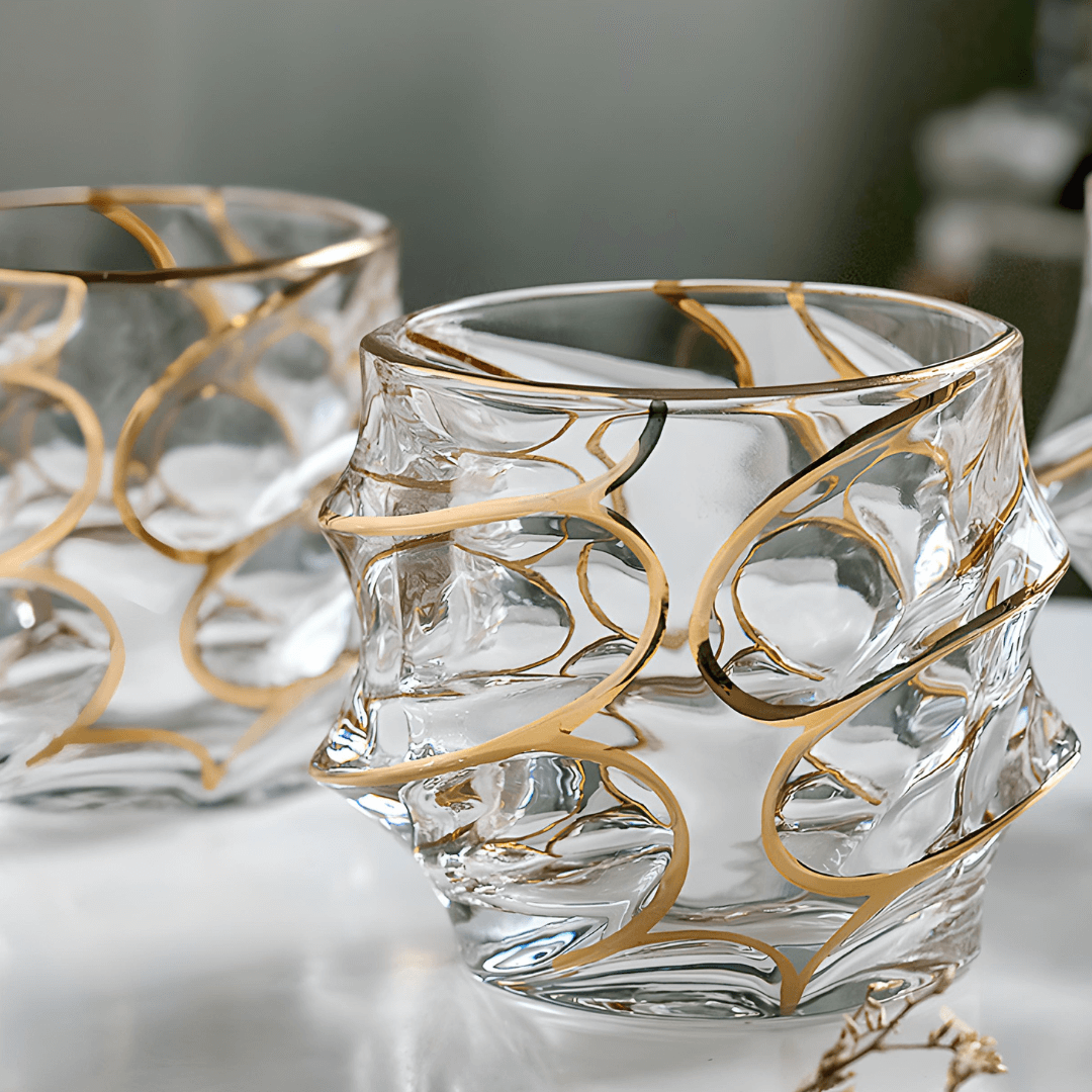 Arashi Gold Bicchiere da Whisky in Cristallo Giapponese
