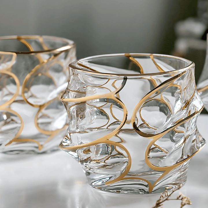 Arashi Gold Bicchiere da Whisky in Cristallo Giapponese